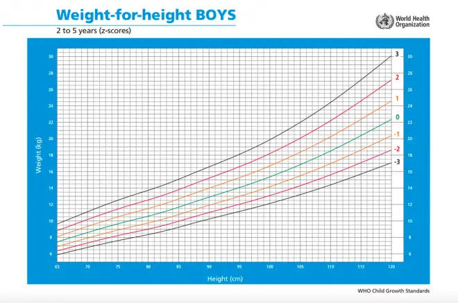BMI børn værdier for drenge under 2-5 år