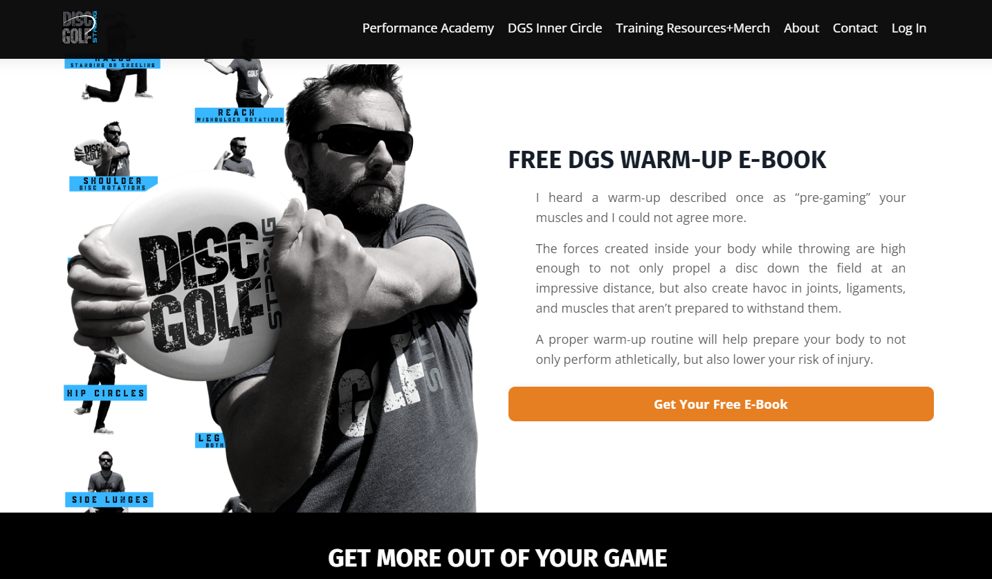 Screenshot af Discgolf Strong hjemmesiden