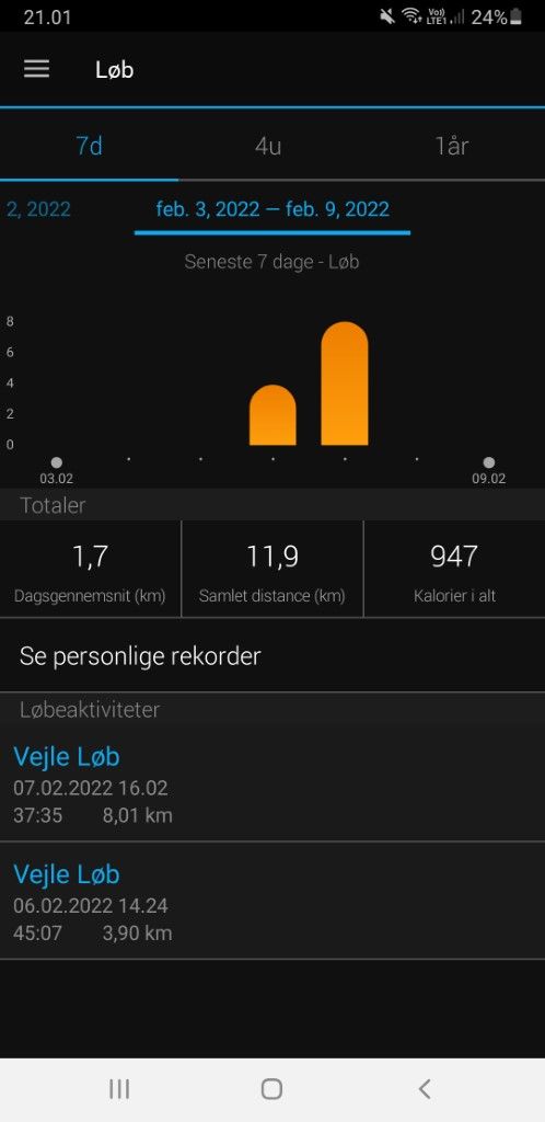 garmin løbe app