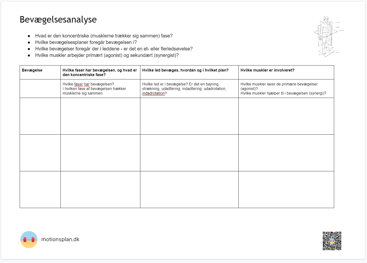 Skema til bevægelsesanalyse