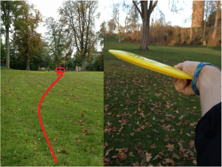 anhyzer baghåndskast i discgolf