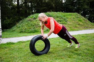 Bildæk, maverulning til armstrækning