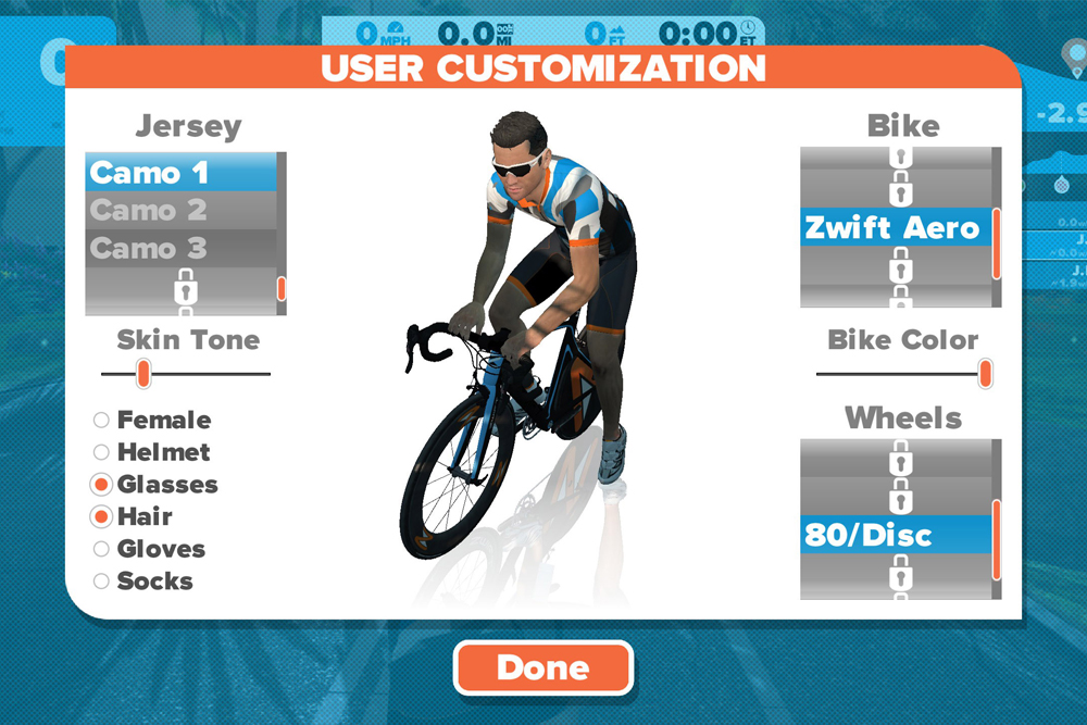 Zwift giver dig masser af muligheder for at få din avatar til at se ret professionel ud.