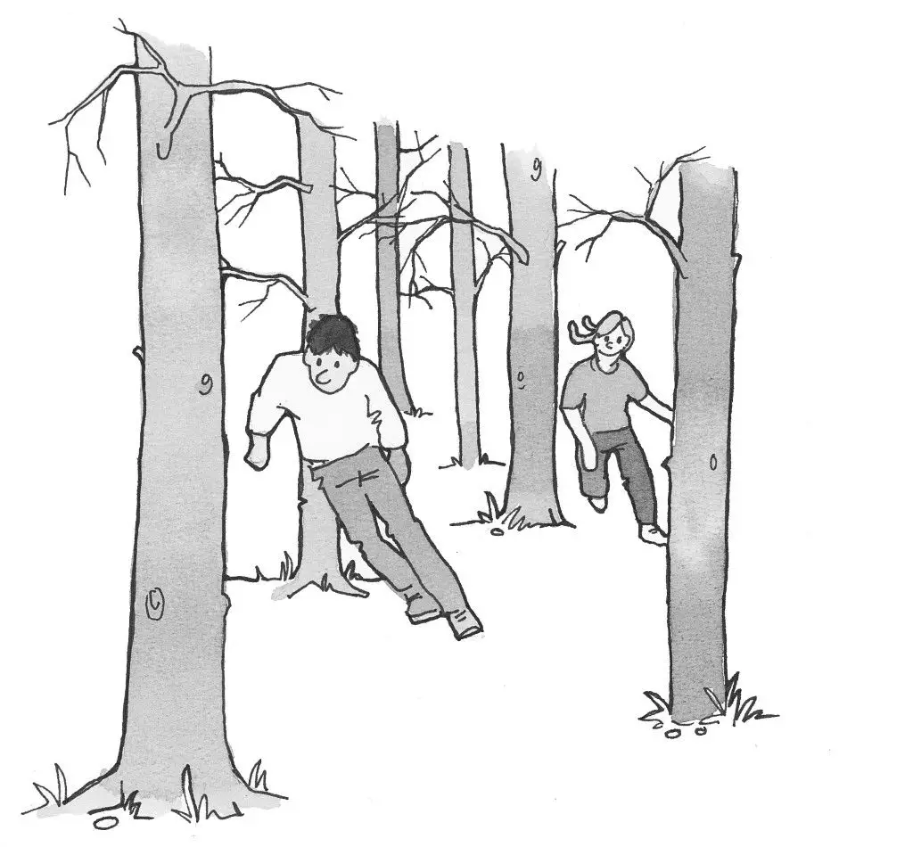 21. Slalomløb mellem træer 