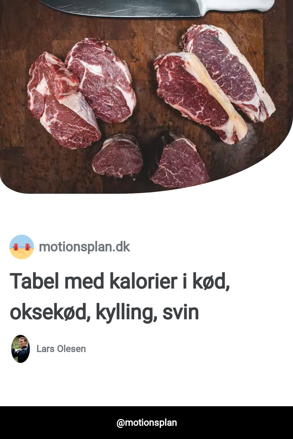 Tabel med kalorier i kød, oksekød, kylling, svin